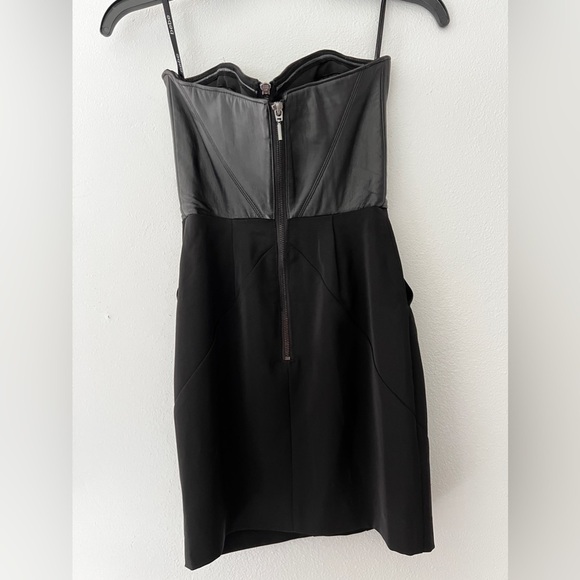 BEBE Leather Black Strapless mini Dress, size 00 - Picture 14 of 14